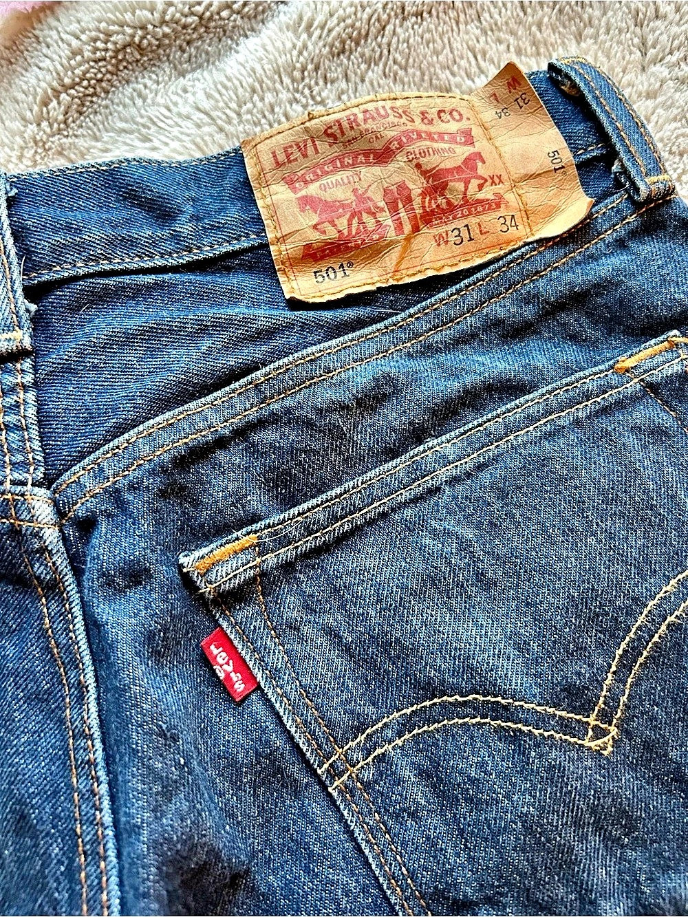 Levi's 501 Original Fit Jeans Original Fit Straight Leg Jeans Blue Waist 31